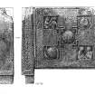 Drawing of the back and side panels of the St Andrews Sarcophagus. 
Digital image of DC/37627.