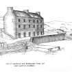 Perspective, elevation & plans of warehouse.
Site plan of harbour.