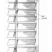 Annotated drawing of louvres, insc. 'GDH'