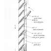 Annotated drawing of louvres, insc. 'GDH'