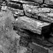 Farm building - 'gley-stane' on inner face of East wall of barn