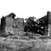 View of Skaithmuir Tower, showing the medieval tower and later pumping-house. The site has since been levelled.