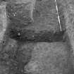 Excavation photograph - Barrack 1, front of contubernia and drip-trench, looking north.
Glass plate negative.