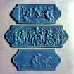 Detail of plaques from ceiling frieze, Dunmore Pottery.