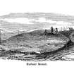 Drawing of the 'Harbour Mound' at Keiss, Caithness being excavated by Samuel Laing, 1863. Copied from Pre-historic remains of Caithness, by S Laing, 1866.