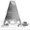 Section, plan and elevation of glass cone.