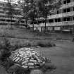Glasgow, Hutchesontown.
View of play area in Area E from North-East with stone tortoise in foreground.