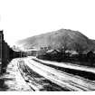 Copy of postcard showing general view of Oakbank village and bing at shale-oil works.  Insc. "Oakbank".