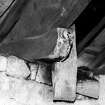 Detail of timber roof construction in charcoal shed