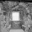 Interior of Dunstaffnage Castle-detail of window embrasure in East wall of first floor apartment in Gatehouse
