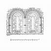 Interior Elevation, Plan and Section of North and South Chancel windows, partly reconstructed
u.s.   u.d.
Lorn Inv. Fig. 117