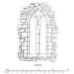 Interior and Exterior Elevation, Section and Plan of East window
u.s.   u.d.