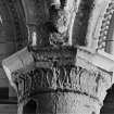 Iona, Iona Abbey, interior.
View of North choir aisle showing capital of central column.