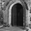 Iona, Iona Abbey.
View of cloister showing doorway of chapter house.
