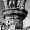 Iona, Iona Nunnery.
View of sculptured capital on West column of nave-arcade.