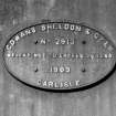 Victoria Dock.
Detail of maker's plate on rear of hydraulic crane, reading 'Cowans Sheldon & Co Ld Carlisle. No 2613 Weight not to exceed 26 tons. 1903'.