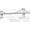 Aberdeen, Cults, St Devenick Suspension Bridge.
Perspective and sectional drawings showing a view of the bridge from South-West and details of various architectural components.
Insc: 'St Devenick Bridge, Cults, Aberdeenshire, Survey Analysis'.
