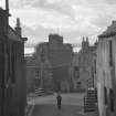 Fife, Culross. View of Market Cross from Tanhouse Brae, from the North East.