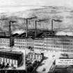 Photograph of drawing of general view of works.
insc. 'Tay Works, Dundee.  Messrs Gilroy,Sons and Co. Limited.  Jute Spinners and Manufacturers.'