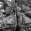 Scanned image of oblique aerial view showing Neptune's Staircase, Banavie Swing Bridge and Banavie Railway Swing Bridge.