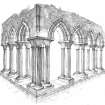 Iona, Iona Abbey.
Plan of cloister arcade reconstruction.