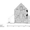 Iona, Iona Nunnery.
Plan showing section through church looking East.