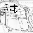 Site plan showing Abbey Walls, Precinct and principal monuments.