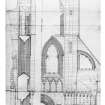 West front: plan, elevation and section of South half, St Andrews Cathedral.
Insc. 'R. Campbell, May 1901'.