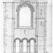 East front of Chancel, plan and elevation,  St Andrews Cathedral.
insc. 'John L. Peddie, May 1901'
