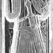 Iona, Iona Abbey Museum.
View of effigy of Gilbride MacKinnon/Bricius MacFingone L87.
