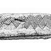 Drawing of decorated cist slab ink 1:10 RCAHMS