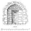 Interior elevation of loopholed embrasure in West Curtain at Skipness Castle.