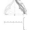 Iona, Iona Nunnery.
Plan showing cloister-arcade, arch construction and moulding profiles.