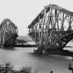 View of the Forth Bridge under construction.
Insc.'The Forth Bridge. Length including Viaduct 8098 Ft. Height 369 Ft. Spans 1710 ft each. 9/3/89.  656.'