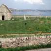 Iona, Reilig Odhrain and St Oran's Chapel.
View from West.