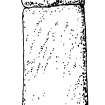 Digital copy of measured drawing of cross-incised slab, Canna (6).