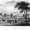 Photograph of engraving showing view of Cupar.
Copied from 'History of Fife', vol II.