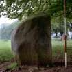 Skip Knowe, standing stone. View from N.