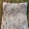 Colour photograph of Inverewe symbol stone. Detail of symbol.