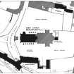 Photographic copy of drawing showing plan of New Abbey Parish Kirk & conventual buildings