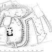 Publication drawing; Plan of Torthorwald motte and tower-house: publication drawing for Inventory of Eastern Dumfriesshire. 