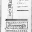 Photographic copy of a drawing insc. 'St Vincent Street Church. Glasgow. G2. Alexander Greek Thomson. Architect. Elevation to Pitt Street. Measured & Drawn by AL Watson 1940. Traced by EC & EMcL.'
