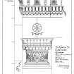 Photographic copy of a drawing insc. 'St Vincent Street UP Church, Glasgow. The late Alexander Thomson, Architect. Drawing of side entrance. Detail. Measured and drawn full size on the spot - July 1897. Redrawn - March 1898. Andrew Rollo.' showing the detail of the carved stonework.