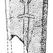 Publication drawing; Detail of Wauchope 5 incised cross.