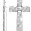 Iona, St Oran's Cross.
Plan of front sections showing reconstruction.