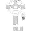Iona, St Mary's Abbey, St John's Cross.
Plan of sections showing construction of cross.