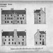 Elevations of building. 
Titled: "Pittencrieff House, Dunfermline"