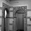 Turkish Baths, detail of shower and doo, Carnegie Centre, Dunfermline.