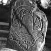 View of 'The Eaglestone', Clach an Tiompain Pictish symbol stone, Strathpeffer.