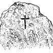 Publication drawing; cross-marked stone, Auchnaha
